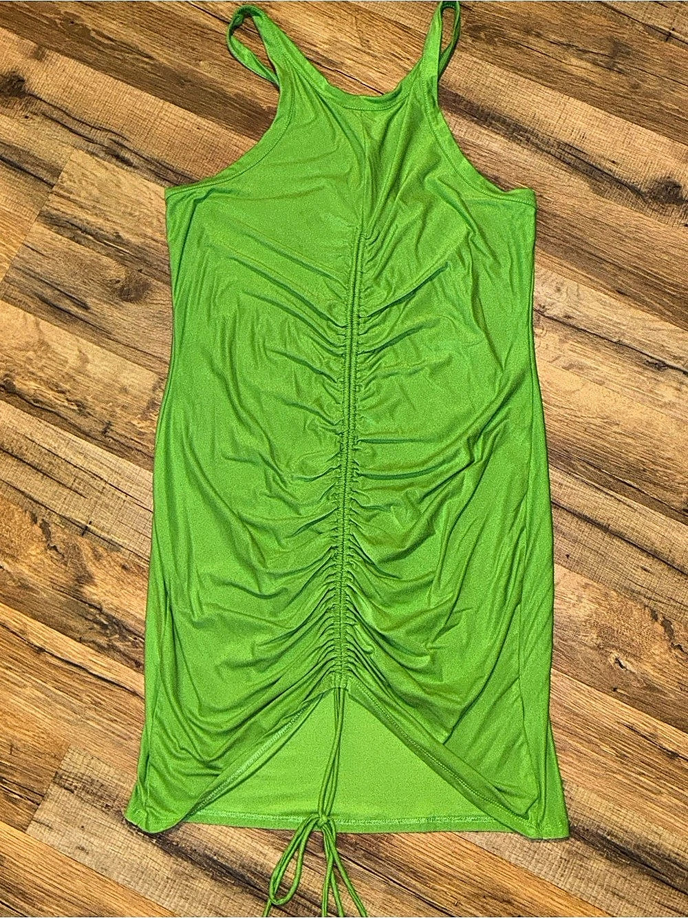 Fashion Nova Ruched Mini Dress in Green Size XL Like New